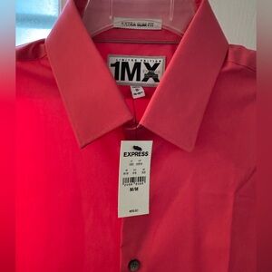 Express Men's Bold Coral Dress Shirt